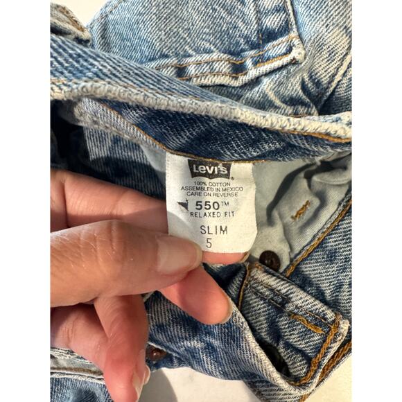 Levi’s 550 relaxed fit early Y2K vintage denim shorts jorts play size 5 slim - Picture 6 of 8